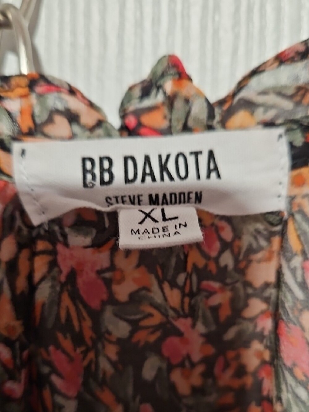 Steve Madden Black Floral Maxi Dress with Pink and Green Accents - Picture 2 of 6